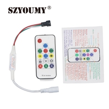 Szyoumy-controle remoto sem fio com 14 teclas, controle remoto sem fio, para dc5v, ws2812, dc12v, ws2811, faixa de luz led cores 2024 - compre barato