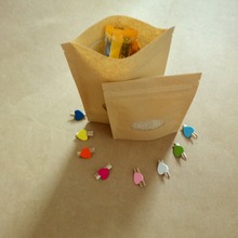 Bolsa de papel Kraft con cremallera para regalos, bolsa de embalaje con soporte para ventana de boda, dulces, té y comida, 100 Uds. 2024 - compra barato