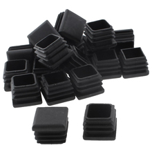 Hot Sale Square Table Chair Leg Tube Pipe Feet Insert Cap 25mmx25mm 20pcs Black 2024 - buy cheap