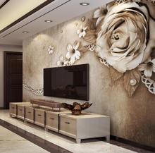 Beibehang decoração de casa mural papel de parede personalizado vintage renda rosa simples americana plano de fundo de tv parede 3d papel de parede 2024 - compre barato