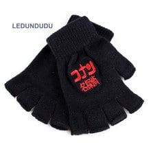 Cartoon Conan Gloves Anime One Piece Print Plush Warm Mittens Cat SAO Gloves Cartoon Black Butler Half Finger Glove 2024 - buy cheap