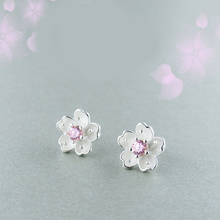 DreamySky 100% Pure Silver Color  Pink Zircon Cheery Earrings For Women Girls Christmas Gift Brincos Pendientes 2024 - buy cheap