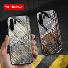 For coque huawei p20 lite case snake skin Glass back cover p30 case for Huawei P9 P10 Plus P20 P30 Pro P20 P30 lite 2024 - buy cheap