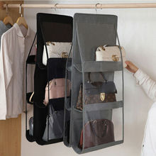6 Pocket Foldable Hanging Bag 3 Layers Folding Shelf Bag Purse Handbag Organizer Sundry Pocket Hanger Storage Closet Hanger 2024 - buy cheap