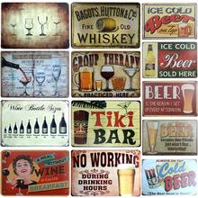 [SQ-DGLZ]Vintage BEER Tin Sign Bar Wall Decor Club Metal Crafts Home Decor Painting Plaques Art Poster 2024 - buy cheap
