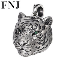 FNJ 925 Silver Tiger Pendant Punk Animal Hang Original Pure S925 Thai Silver Pendants for Women Jewelry Making 2024 - buy cheap