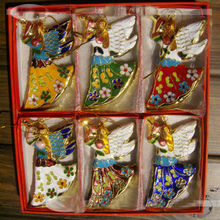 6pcs Classic Chinese Handmade Cloisonne Angel Ornaments Charm 2024 - buy cheap