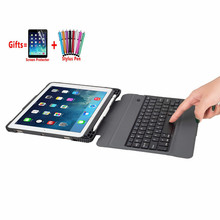 Funda para IPad 5 / 6 / Air 2 / Pro 9,7, cubierta para IPad 9,7 2017/2018, funda con teclado inalámbrico Bluetooth, ranura para lápiz + Flim 2024 - compra barato