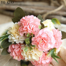 YO CHO 20 Heads Artificial Flowers Real Touch Silk Flowers Daisy Pompom Bouquet For Wedding Garden Home Decoration Fake Flowers 2024 - buy cheap