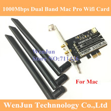 DEBROGLIE-adaptador WiFi PCI-E de escritorio, tarjeta inalámbrica PCi Express, antena para todos los Mac Pro OSX 1000, 10,10 Mbps, banda Dual 802.11ac 2024 - compra barato