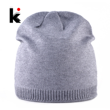 Female Autumn Winter Knitted Hats For Women Solid Color Double Lining Knit Beanie Ladies Skullies Beanies Soft Caps Bonnet 2024 - buy cheap