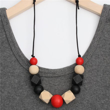 1pc Boho Style Necklace Wooden Beads DIY Jewelry Handmade Necklace Wood Jewelry For Women E2069 2024 - buy cheap