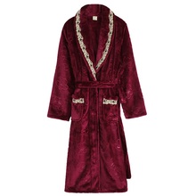 Luxury Flannel Robe Female Thick Elegant Dressing Gown Warm Belted Empire Women's Bathrobe Winter Long Robe Women Bath Robe 3XL 2024 - buy cheap