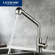 LEDEME Kitchen Faucet Swivel Spouts Sprayer Brushed Nickel Deck Mounted Vessel Sink Stainless Steel Faucets Mixer Tap L76014 2024 - buy cheap