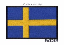 SWEDEN embroidery flag patch 3" wide black border  baby iron on patches/badge for fashion 2024 - buy cheap