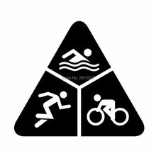 New Sports Triathlon Swimming Running and Bike Riding Reflective Auto Decal Cartoon Car Sticker  Bumper Body Decal Pattern Vinyl 2024 - buy cheap