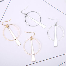 Big Hoop Long Tessal Stick Pendant Golden Silver Plated Drop Earrings Women Dangle Earrings 2024 - buy cheap