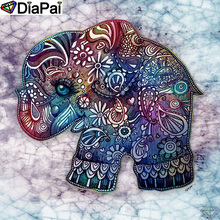 Полноразмерная/круглая Алмазная 5d-картина DiaPai 100%, «сделай сам», «цветок, слон», алмазная вышивка, вышивка крестиком, 3D декор A20594 2024 - купить недорого