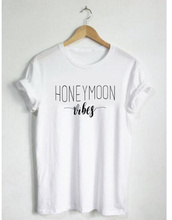 Skuggnas camiseta tipo lua de mel, camiseta unissex com vibrações para lua de mel, roupas estéticas e tops para meninas e noivas 2024 - compre barato