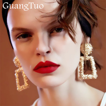 Big Vintage Earrings for Women Geometric Statement Earring Gold Color Metal Earing Hanging Fashion Jewelry Trend 2024 - buy cheap
