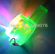 Free shipping led whistle Flashing Whistle & Colour Lanyard LED Light Up Fun In the Dark Party Rave 2024 - buy cheap