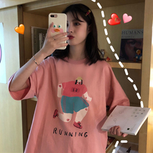 YouGeMan T-shirt Women Short Sleeve T-shirts 2022 Summer Clothing Korean Ulzzang Harajuku Kawaii Printed Pink T Shirt Female Top 2024 - buy cheap