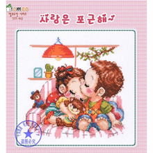Needlework,DIY Cross Stitch,Sets For Embroidery kits,11CT&14CT,Kiss the little couple 2024 - buy cheap
