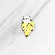 Hug me! Enamel Brooches Cartoon Lovely Cat Banana Button Pins for clothes bag Badge Cute Animal Jewelry Gift for friends kids 2024 - buy cheap