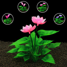Planta de loto Artificial de plástico de 15cm, decoración de Acuario, pecera, hierba, flor, adorno Lanscaping 2024 - compra barato