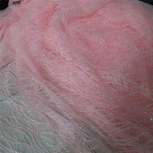 Tecido de rendas com glitter colado colorido-rosa-leve 2024 - compre barato