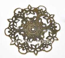 Enfeites de conector flor de filigrana, 20 peças de tom de bronze, enfeites de joias, achados de jóias 55mm (w03479 x 1) 2024 - compre barato