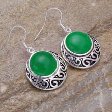 Pendientes de plata de primera ley y Gema Natural para mujer, aretes colgantes, plata esterlina 925, Gema verde, Estilo Vintage, 925 2024 - compra barato