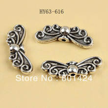 50 pieces zinc alloy silver-plated  angel wing  charm beads  63-616 Free shipping 2024 - buy cheap