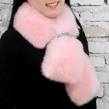 Fluffy Faux Fur Scarf Women Winter New Fashion Fur Collar Warm Neck Color Pompoms Neck Ring Scarves Chic Accessories 2024 - buy cheap