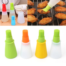 Portable Silicone Oil Bottle with Brush Baking BBQ Basting Brush Pastry Oil Brush Kitchen Baking Honey Oil Barbecue Tool Gadgets 2024 - buy cheap