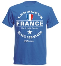 Camiseta informal de manga corta para hombre, camisa masculina de cuello redondo, color azul, con temática de fútbol, de Francia, modelo 06, 2019, 2019 2024 - compra barato