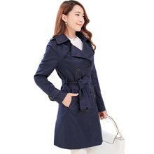 Trench Coat Women 2019 Spring Autumn Fashion Double Breasted Outerwear Slim Plus Size S-6XL Windbreaker Female Casual Tops AA532 2024 - buy cheap