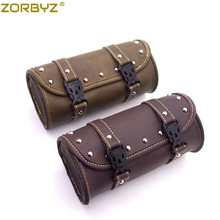 ZORBYZ Universal Motorcycle Mini Retro Synthetic leather Tool Bag Handlebar Sissy Bar Saddlebag Roll Barrel Bag 2024 - buy cheap