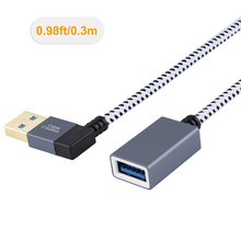 Short (1ft) USB3.0 Extension Cable, Left Angle USB 3.0 Male to Female Extension Cable USB 3.0 Extender Cord, 2024 - buy cheap