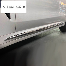 Estilo do carro auto saia lateral de aço inoxidável adesivo porta lateral corpo decoração capa guarnição para bmw x3 g01 2018 acessórios automóveis 2024 - compre barato