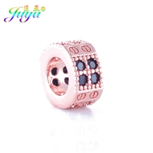 Wholesale DIY Metal Beads Micro Pave Zirconia 8mm Big Hole Copper Spacer DIY Charm Beads Accessories For Beadwork Jewelry Making 2024 - buy cheap