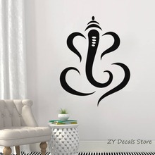 Hindu Ganesha Lord Vinyl Wall Decal Simple Indian Elephant Wall Sticker Home Interior Bedroom Decor Asia India Wall Design S705 2024 - buy cheap