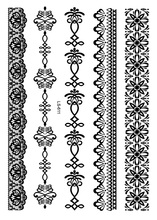 LS611 21*15cm Large Tattoo Sticker Sexy Hanna Female Black Lace Bride Temporary Flash Tattoo Stickers sex products Flowers 2024 - buy cheap