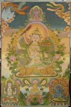 Thangka Brocade painting Silk embroidery Embroidery Buddha Gold silk weave White Tara 2024 - buy cheap