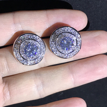 2019 new Cubic zirconia micro paved CZ sparkling round earring women luxury Jewelry 2024 - buy cheap