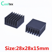 20 шт./лот 28x28x15 мм алюминиевый радиатор для охлаждения электронных чипов 2024 - купить недорого