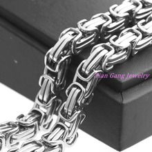 7"-40" 10mm Byzantine Box Chain Stainless Steel Necklace Mens Boys Silver Color Chain Necklace Gift Jewelry 2024 - buy cheap