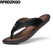 Men Sandals Leather Summer Breathable 2021 Casual Shoes Slides Water Slip On Black Flip Flop Flat Native Beach Soft Slippers 2024 - buy cheap