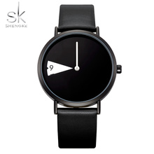 SHENGKE Fashion Luxury Top Brand Watches Women Yellow & Black Leather Wristwatches Ladies Quartz Watch Woman Clock Reloj Mujer 2024 - buy cheap
