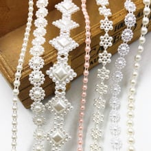 2Yards Mix Beads Semi-cirle Simulated-pearl Plastic Chain beads DIY Accessory 2024 - compre barato